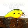 Old School Balsa Square Bill 2 in Chartreuse/Black